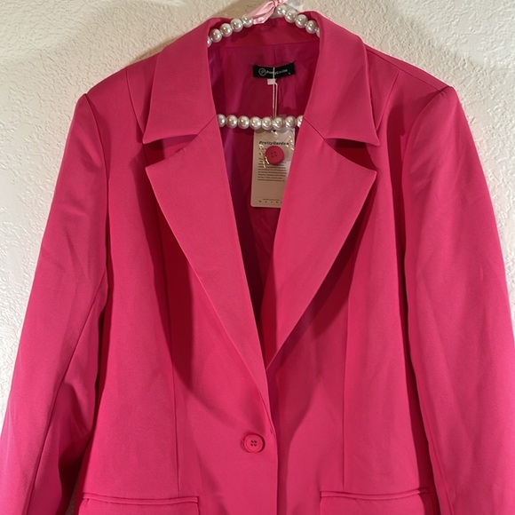 PRETTYGARDEN Long Blazer Jacket With Front Pockets Size Large NEW - Picture 4 of 11